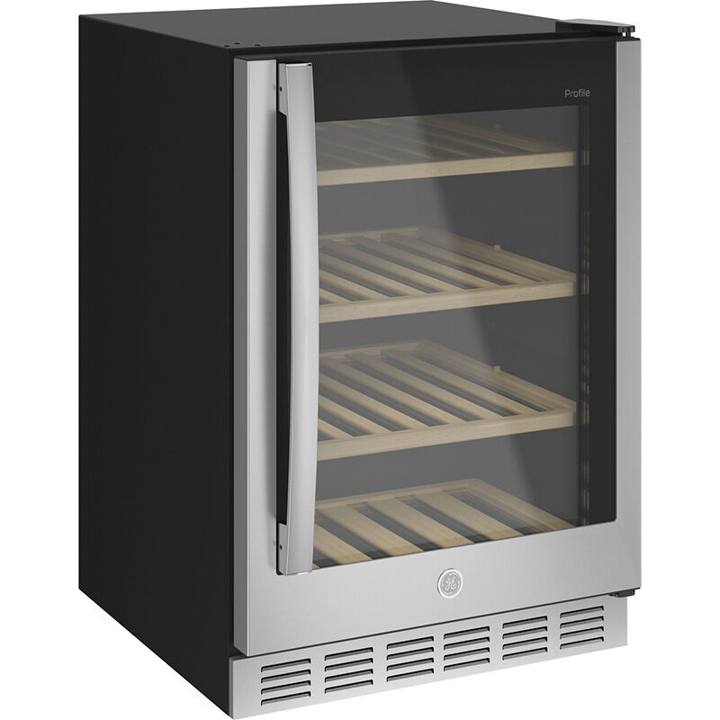 GE Profile 24 in. 5.1 cu. ft. Built-In/Freestanding Beverage Center with Pull-Out Shelves & Digital Control - Stainless Steel, , hires