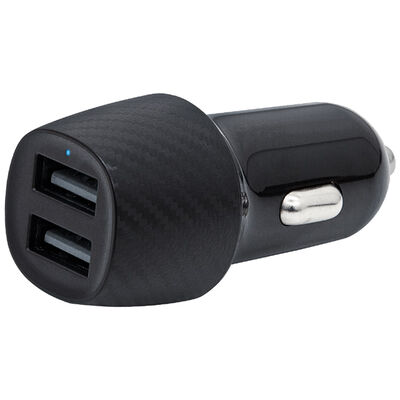 Helix Dual USB-A Car Charger - Black | ETHCHGC