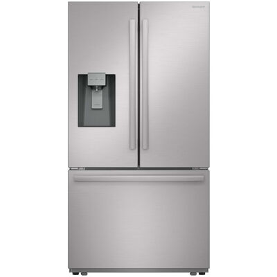 Sharp 36 in. 28.9 cu. ft. Garage-Ready French Door Refrigerator with Ice & Water Dispenser - Stainless Steel | SJF2955MS