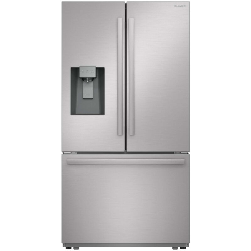 Sharp 36 in. 28.9 cu. ft. Garage-Ready French Door Refrigerator with Ice & Water Dispenser - Stainless Steel, , hires