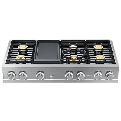 Dacor 48 in. Gas Smart Rangetop with 6 Sealed Burners & Griddle - Stainless Steel | DTT48M976LS