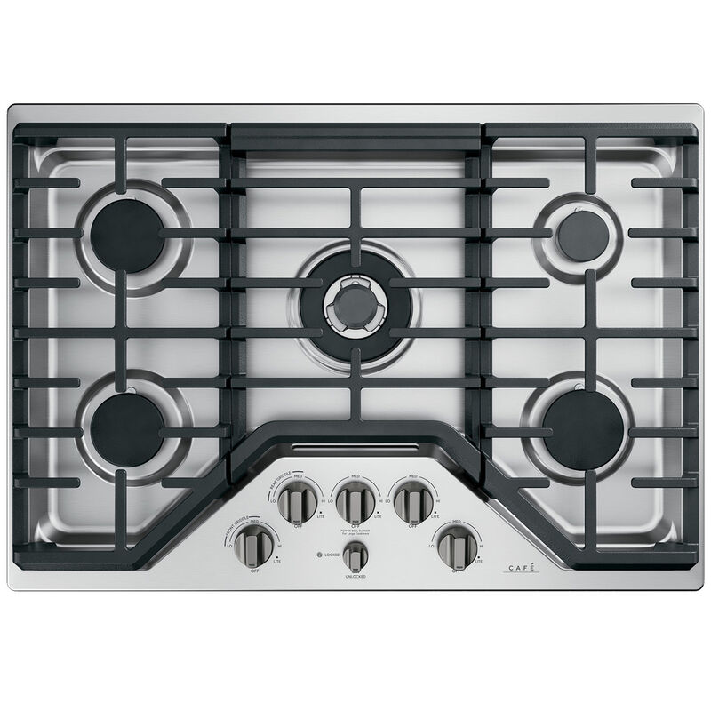 Cafe knob Set for 5 Piece Gas Cooktops and Ranges - Brushed Black, , hires