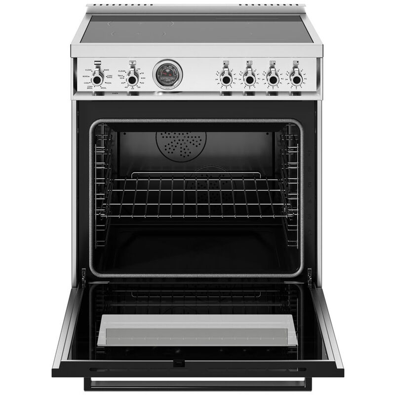 Bertazzoni Professional Series 30 in. 4.6 cu. ft. Air Fry Convection Oven Freestanding Electric Range with 4 Induction Zones - Stainless Steel, , hires