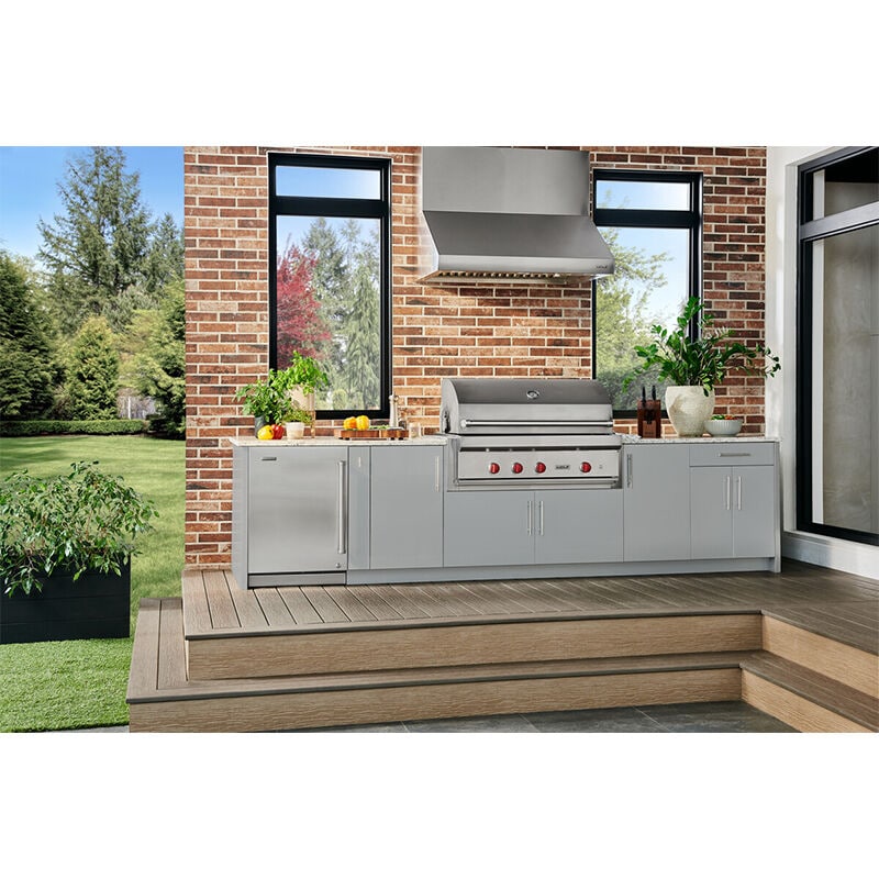 Wolf Designer 42 in. 4-Burner Built-In/Freestanding Liquid Propane Gas Grill with Rotisserie & Sear Burner - Stainless Steel, , hires