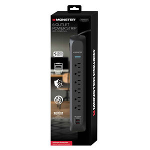 Monster Power 6-Outlet Surge Protector with 2 3.1 Amp USB Ports, , hires