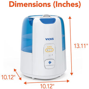 Vicks Cool & Warm Mist Humidifier with 3 Speed Settings & Removable Tank - White, , hires