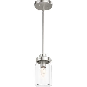 Hunter Devon Park 4.5 in. Pendant Ceiling Light with Clear Glass - Brushed Nickel, , hires