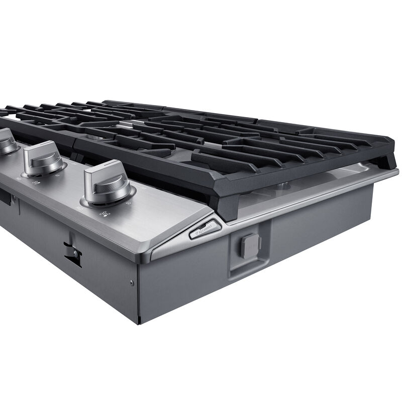 Dacor Transitional 36 in. 5-Burner Smart Natural Gas Cooktop with Griddle, Simmer Burner & Power Burner - Silver Stainless, , hires