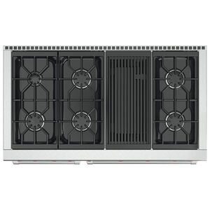 Wolf 48 in. 6.9 cu. ft. Standard Convection Double Oven Gas Range with 6 Sealed Burners & Grill - Stainless Steel, , hires