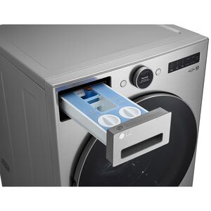 LG 27 in. 4.5 cu. ft. Smart Stackable Front Load Washer with TurboWash 360, AI DD Built-In Intelligence, ezDispense, Sanitize Cycle & Steam Cycle - Graphite Steel, , hires