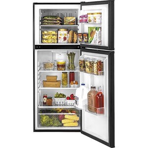 Haier 24 in. 9.8 cu. ft. Counter Depth Top Freezer Refrigerator - Black, Black, hires