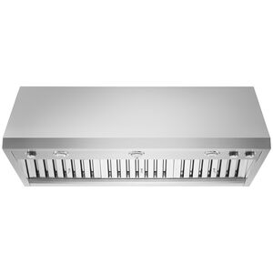 JennAir Pro-Style 48 in. Ducted Canopy Pro Style Style Range Hood with 1200 CFM, 4 Fan Speeds & 3 Halogen Lights - Stainless Steel, , hires