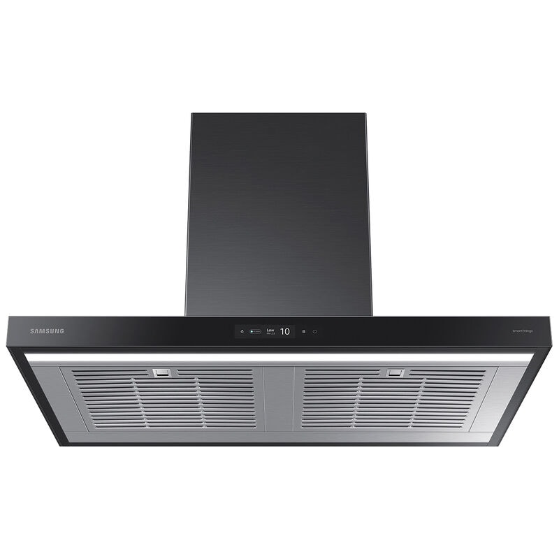 Samsung 36 in. Smart Convertible Chimney Style Range Hood with 630 CFM, 4 Fan Speeds & 1 LED Light - Deep Charcoal, Deep Charcoal, hires