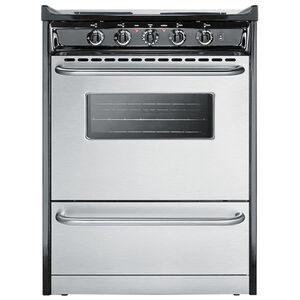 Summit 24 in. 2.9 cu. ft. Slide-In Electric Range with Coil Burners - Stainless Steel, , hires