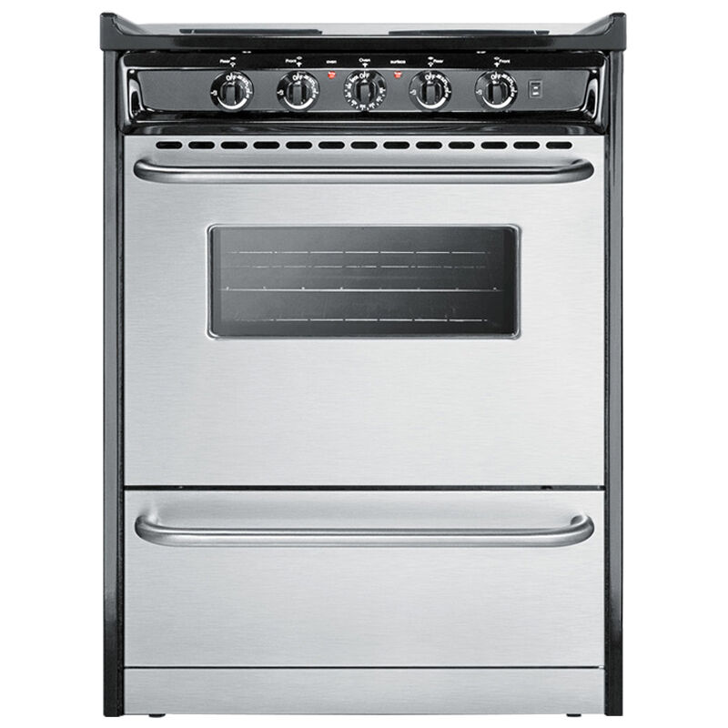 Summit 24 in. 2.9 cu. ft. Slide-In Electric Range with Coil Burners - Stainless Steel, , hires