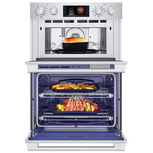 SKS 30 in. 9.4 cu. ft. Smart Top Control SteamElectric Double Wall Oven with True European Convection - Stainless Steel, , hires