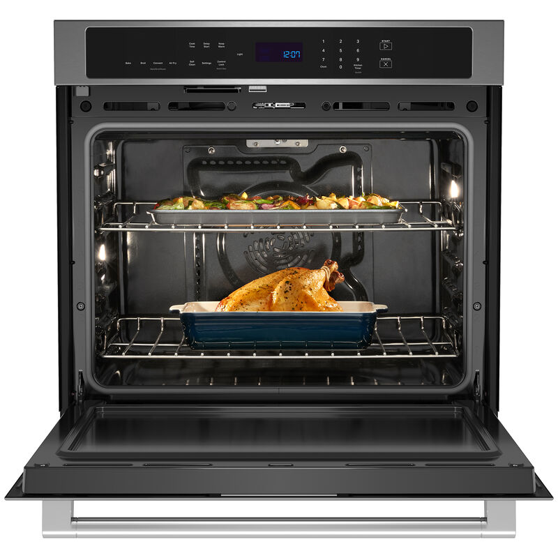 Maytag 30 in. 5 cu. ft. Electric Single Wall Oven with True European Convection - Fingerprint Resistant Stainless Steel, , hires