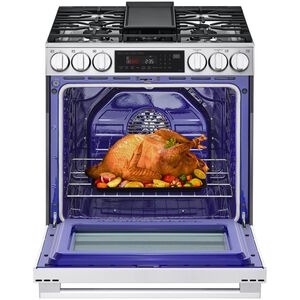 LG 30 in. 6.3 cu. ft. Smart Air Fry True European Convection Slide-In Gas Range with 5 Sealed Burners & Griddle - PrintProof Stainless Steel, , hires