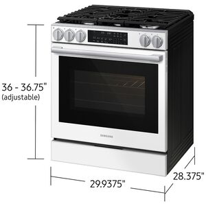 Samsung Bespoke 30 in. 6.0 cu. ft. Smart Air-Fry True European Convection Slide-In Gas Range with 5 Sealed Burners & Griddle - White Glass, White Glass, hires