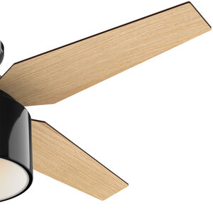 Hunter Cranbrook 52 in. Low Profile Ceiling Fan with LED Light Kit and Handheld Remote - Gloss Black, , hires