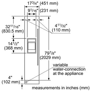 Thermador 18 in. 7.8 cu. ft. Built-in Smart Double-Drawers Compact Upright Freezer with Ice-Maker & Adjustable Shelves - Custom Panel Ready, , hires