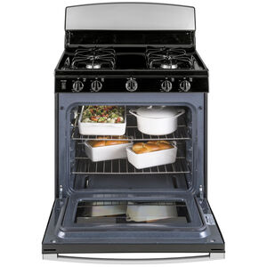 GE 30 in. 4.8 cu. ft. Gas Range with 4 Sealed Burners - Stainless Steel, Stainless Steel, hires