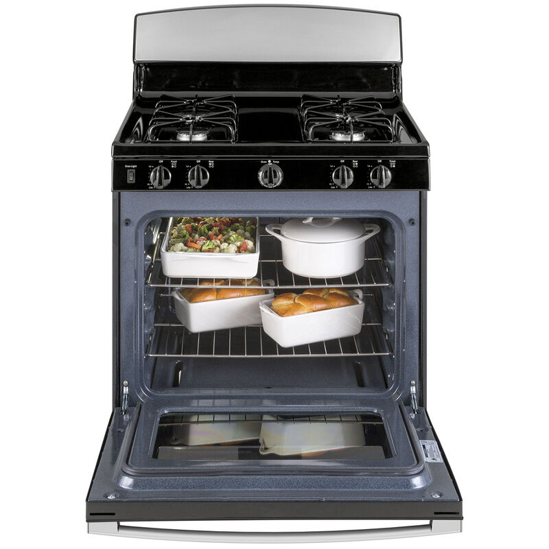 GE 30 in. 4.8 cu. ft. Gas Range with 4 Sealed Burners - Stainless Steel, Stainless Steel, hires