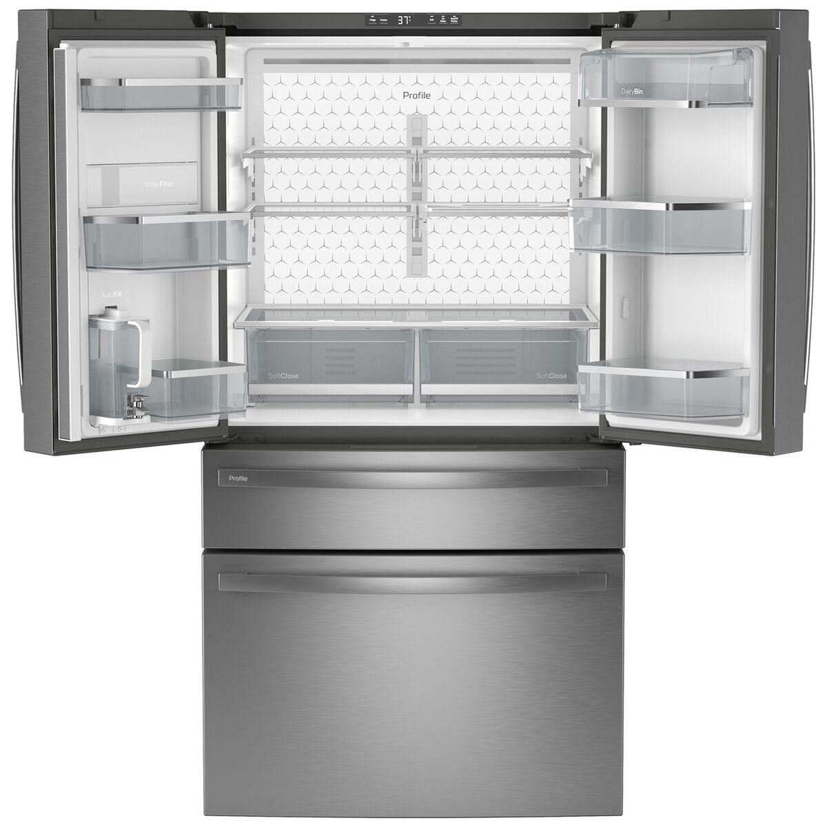 Ge profile water cooler store with mini fridge