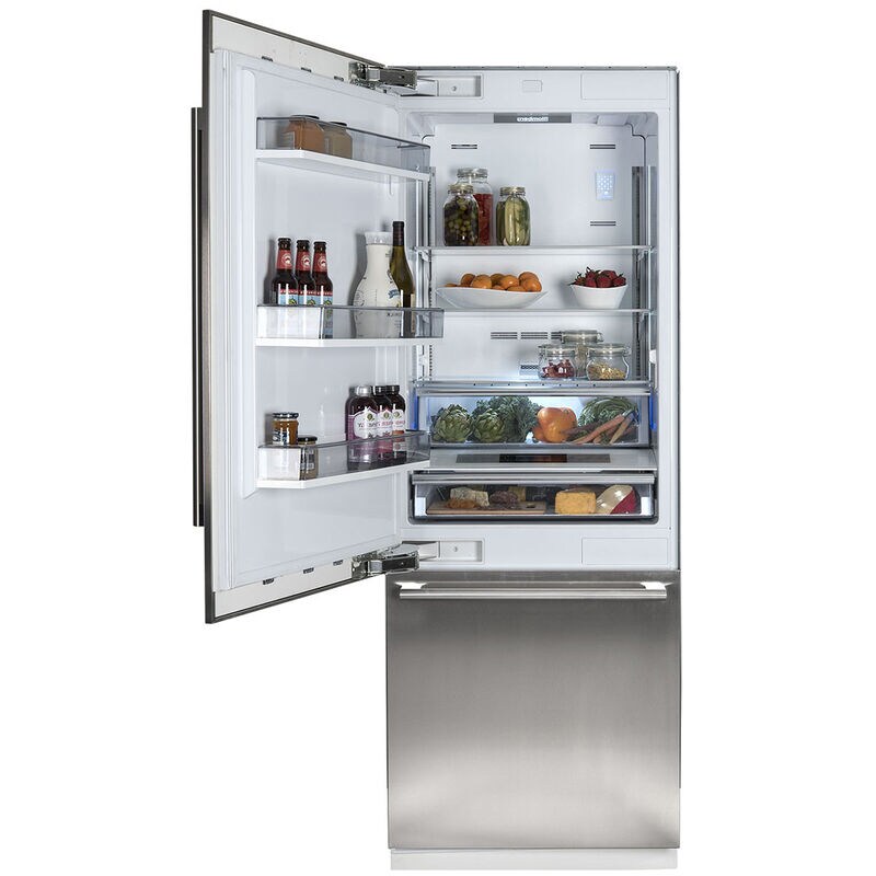 Blomberg 30 in. 16.4 cu. ft. Left-Hinged Built-In Counter Depth Bottom Freezer Refrigerator with Internal Water Dispenser - Custom Panel Ready, , hires