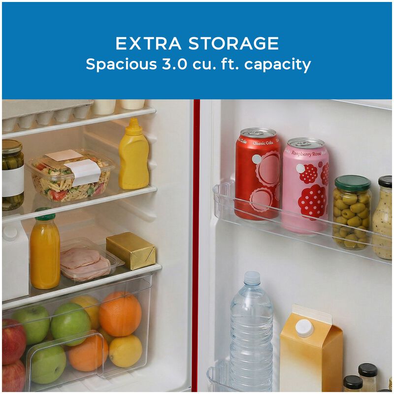 Avanti 18 in. 3.1 cu. ft. Mini Fridge with Freezer Compartment - Red, Red, hires
