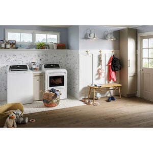 GE 27 in. 4.5 cu. ft. Top Load Washer with Agitator & Sanitize with Oxi - White, , hires