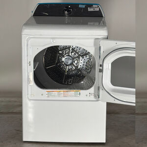 GE Profile 27 in. 7.4 cu. ft. Smart Electric Dryer with Aluminized Alloy Drum, Sanitize Cycle & Sensor Dry - White (Open Box Good Condition), , hires