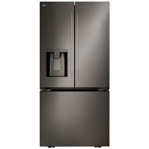 LG 33 in. 24.5 cu. ft. Smart French Door Refrigerator with Ice & Water Dispenser - PrintProof Black Stainless Steel, PrintProof Black Stainless Steel, hires