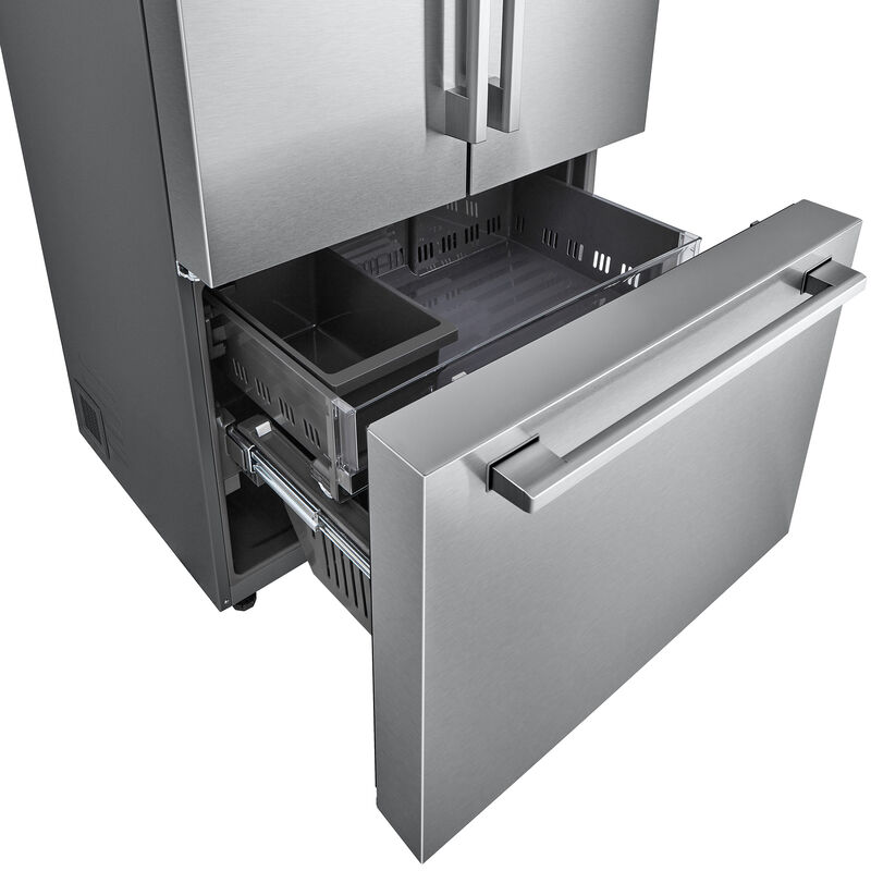 LG Studio 36 in. 26.5 cu. ft. Smart Counter Depth French Door Refrigerator with Internal Water Dispenser - PrintProof Stainless Steel, PrintProof Stainless Steel, hires