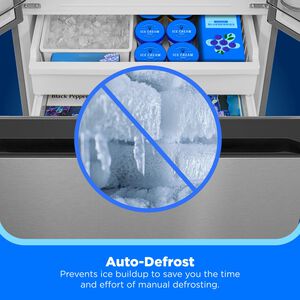 Midea 33 in. 22.6 cu. ft. Smart Counter Depth Garage-Ready French Door Refrigerator with Ice Maker - Stainless Steel, , hires