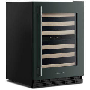 KitchenAid 24 in. Undercounter Right Hinged Wine Cooler with Wood Racks, Dual Temperature Zone(s) & 46-Bottle Capacity - Juniper, , hires