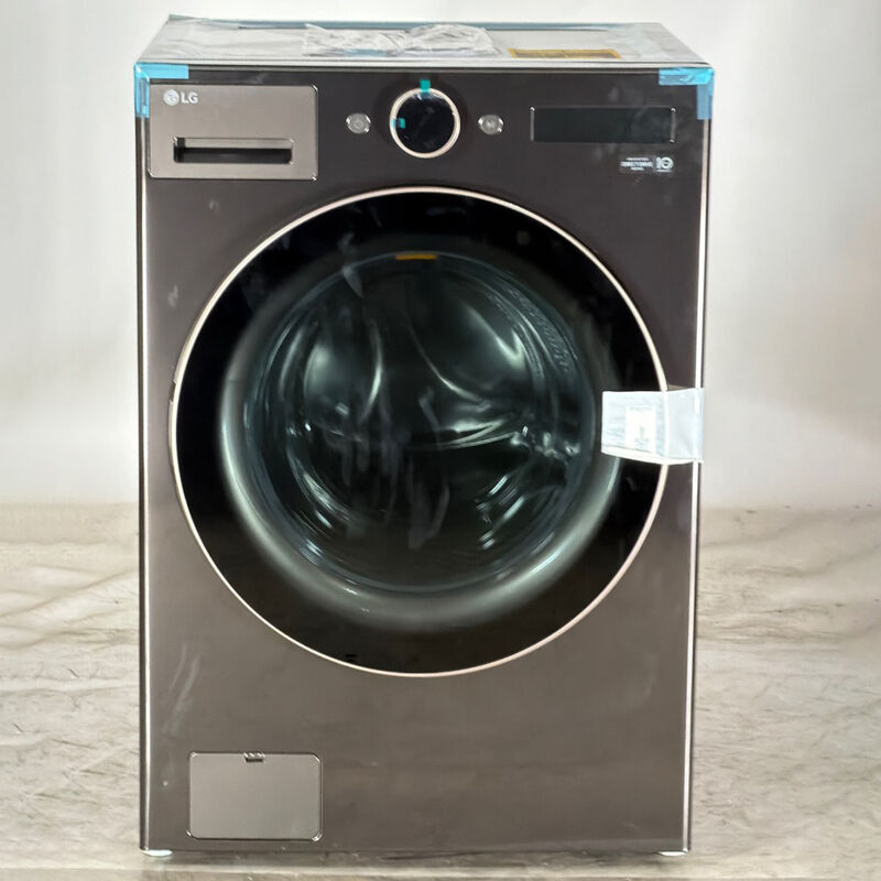 LG 27 in. 5.0 cu. ft. Smart Stackable Front Load Washer with AI DD Built-In Intelligence, TurboWash 360 Technology, Allergiene, Sanitize & Steam Wash Cycle - Black (Open Box Good Condition), , hires