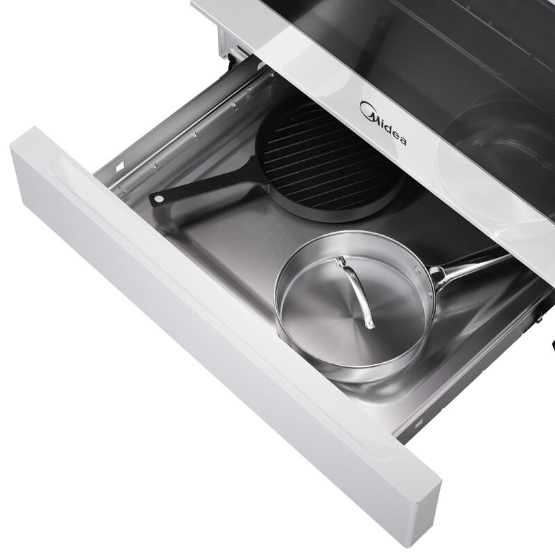 Midea 30 in. 6.1 cu. ft. Gas Range with 4 Sealed Burners - White, White, hires