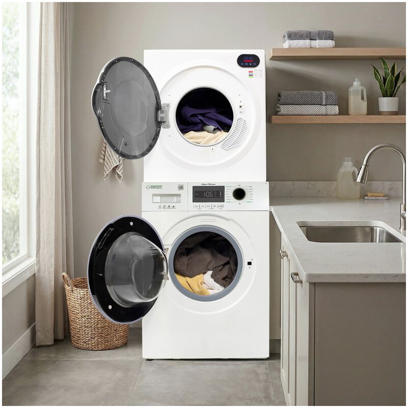 Equator Compact 24 in. 1.57 cu. ft. Electric Front Load Laundry Center with Sensor Dry, Pet & Sanitize Cycle - White, , hires