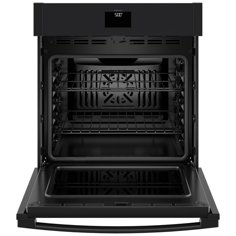 GE 27 in. 4.3 cu. ft. Electric Smart Wall Oven with True European Convection & Self Clean - Black, Black, hires