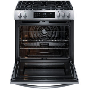 Frigidaire 30 in. 5.1 cu. ft. Convection Oven Slide-In Gas Range with 5 Sealed Burners - Stainless Steel, , hires