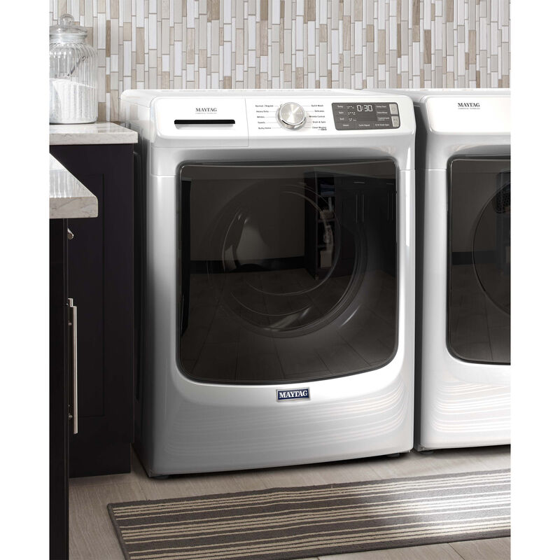 Maytag 27 in. 4.5 cu. ft. Stackable Front Load Washer with Extra Power and 12-Hr Fresh Spin Option - White, White, hires