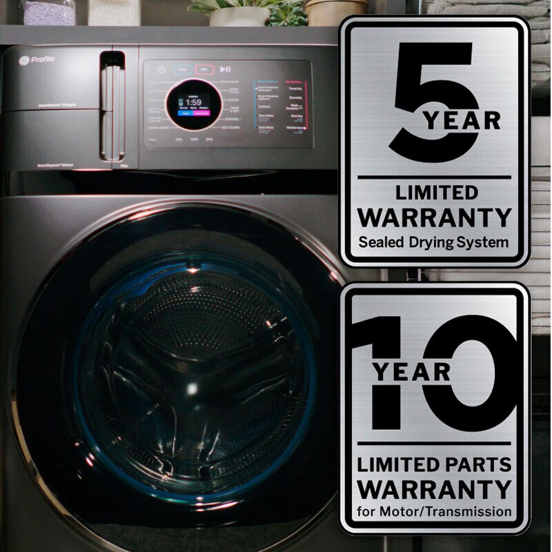 GE Profile 28 in. 4.8 cu. ft. UltraFast Smart Electric Front Load Ventless All-in-One Combo with Heat Pump, Sensor Dry, Sanitize & Steam Cycle - Carbon Graphite, , hires