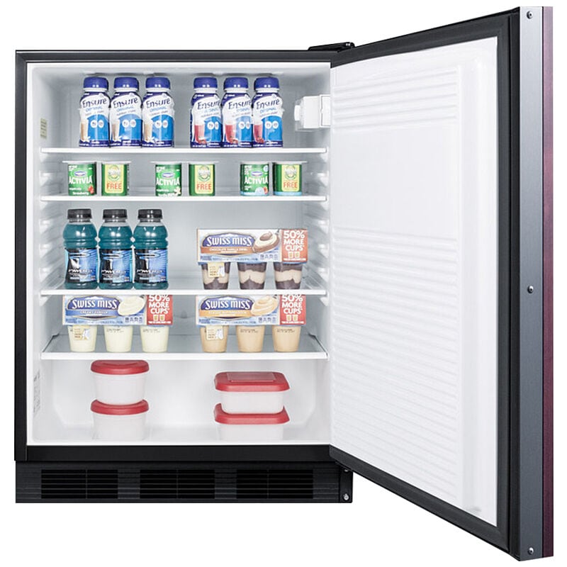 Summit AccuCold 24 in. 5.5 cu. ft. Undercounter Refrigerator - Custom Panel Ready with Black Cabinet, , hires