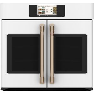 Cafe Professional Series 30 in. 5.0 cu. ft. Smart Electric Single Wall Oven with True European Convection - Matte White, , hires