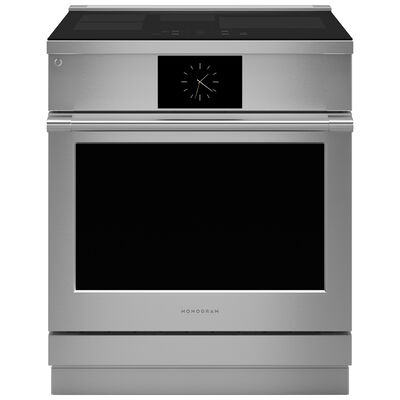 Monogram 30 in. 5.3 Smart Air Fry Convection Oven Slide-In Electric Range with 4 Induction Zones - Stainless Steel | ZHP304ETVSS