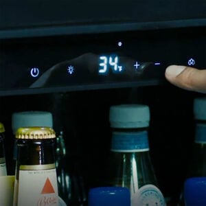 XO 15 in. Built-In/Freestanding 3.3 cu. ft. Compact Beverage Center with Pull-Out Shelves & Digital Control - Black Stainless Steel, , hires