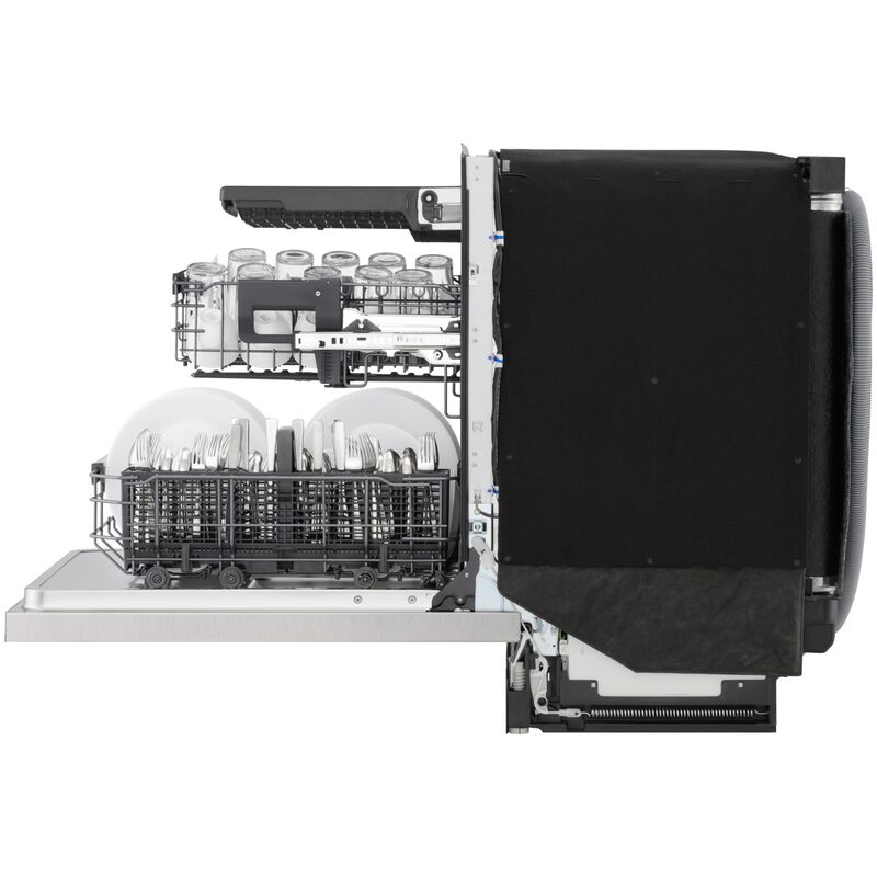 LG 24 in. Top Control Flush-Mount Smart Dishwasher with 44 dBA Sound Level, 3rd-Rack, AutoVent Dry, Dynamic Heat Dry & Pocket Handle - PrintProof Stainless Steel, , hires