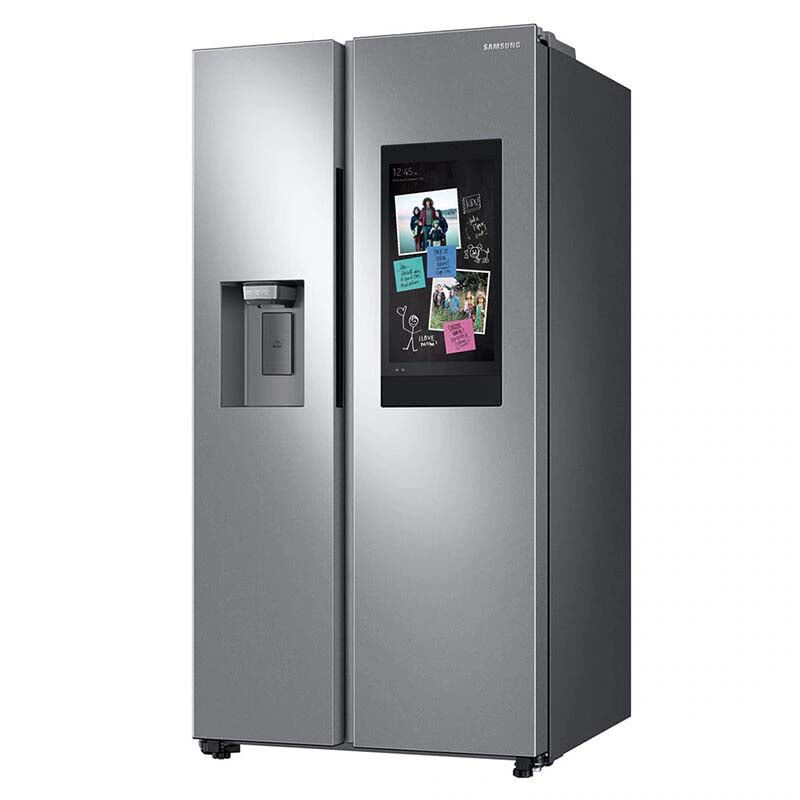 Samsung Family Hub Series36 in. 26.7 cu. ft. Smart Side by Side Refrigerator with Ice & Water Dispenser - Stainless Steel, Stainless Steel, hires