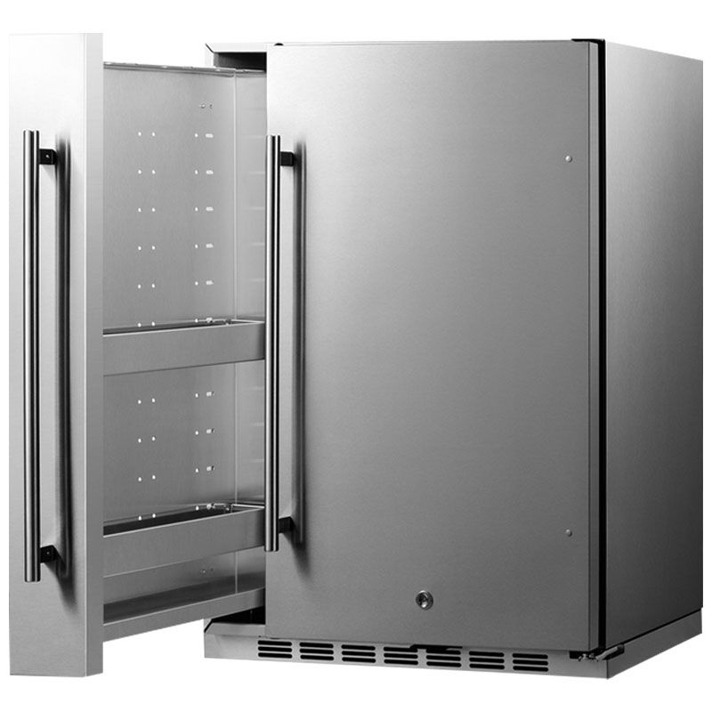 Summit 24 in. 3.1 cu. ft. Undercounter Refrigerator with Slide-Out Storage Compartment - Stainless Steel, , hires